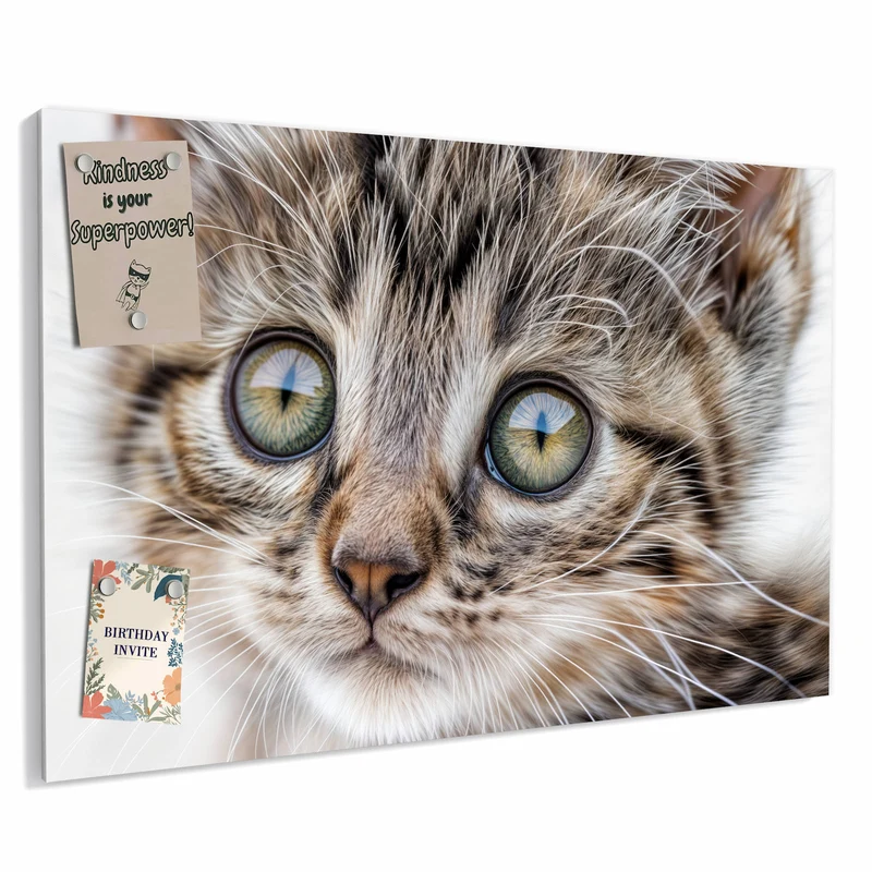 Metall Magnettafel - Neugieriges Katzenjunges