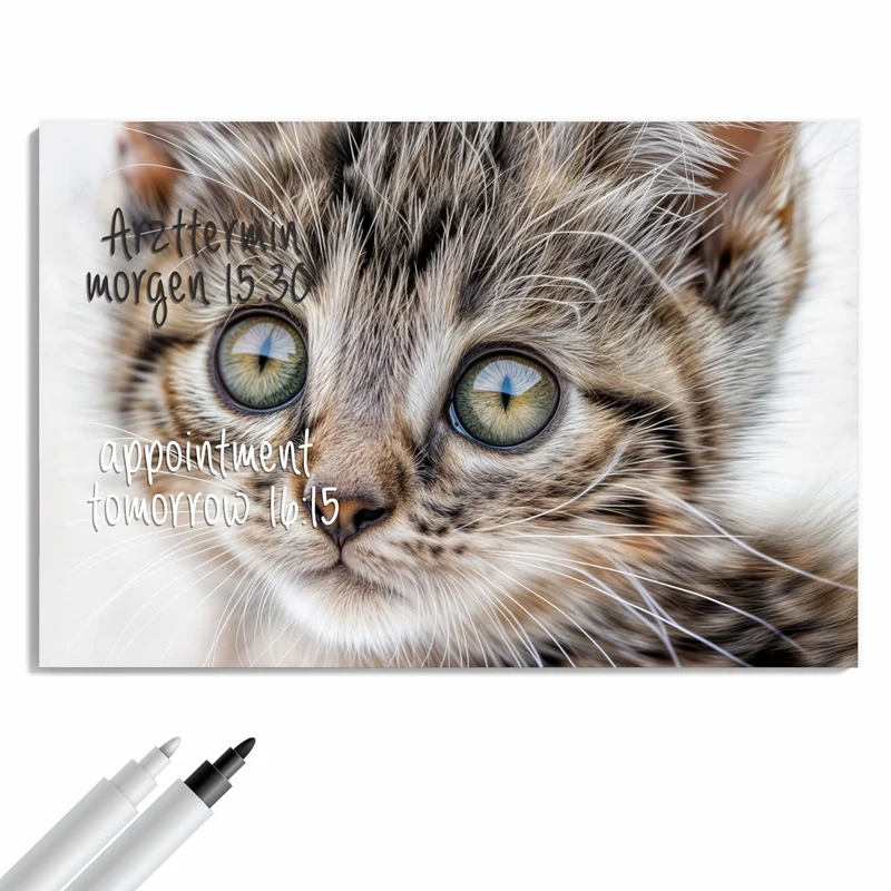Metall Magnettafel - Neugieriges Katzenjunges