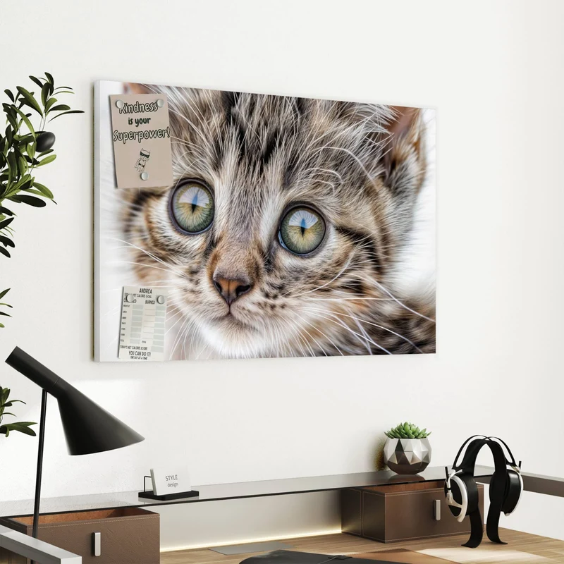 Metall Magnettafel - Neugieriges Katzenjunges
