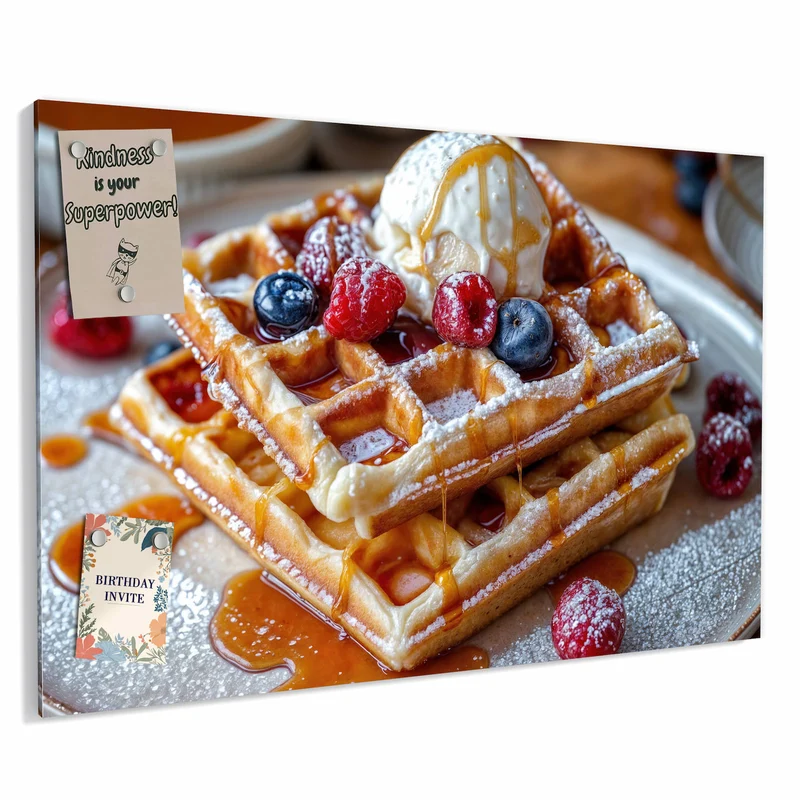 Metall Magnettafel - Belgische Waffeln