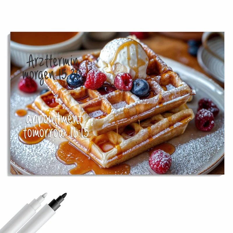 Metall Magnettafel - Belgische Waffeln