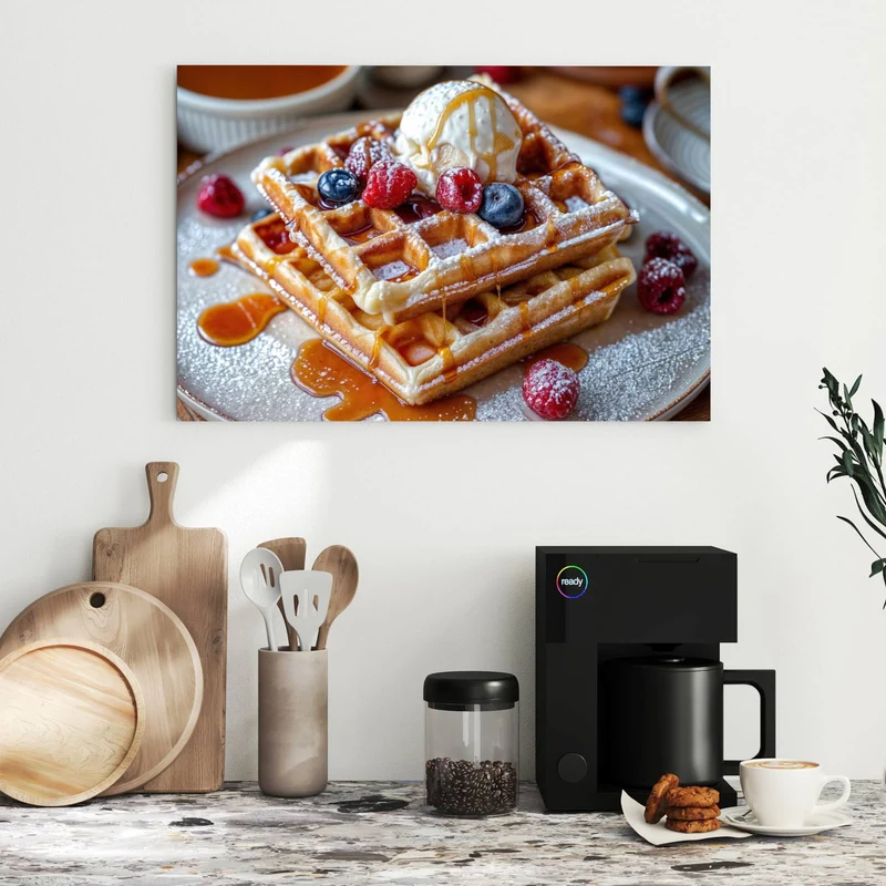 Metall Magnettafel - Belgische Waffeln