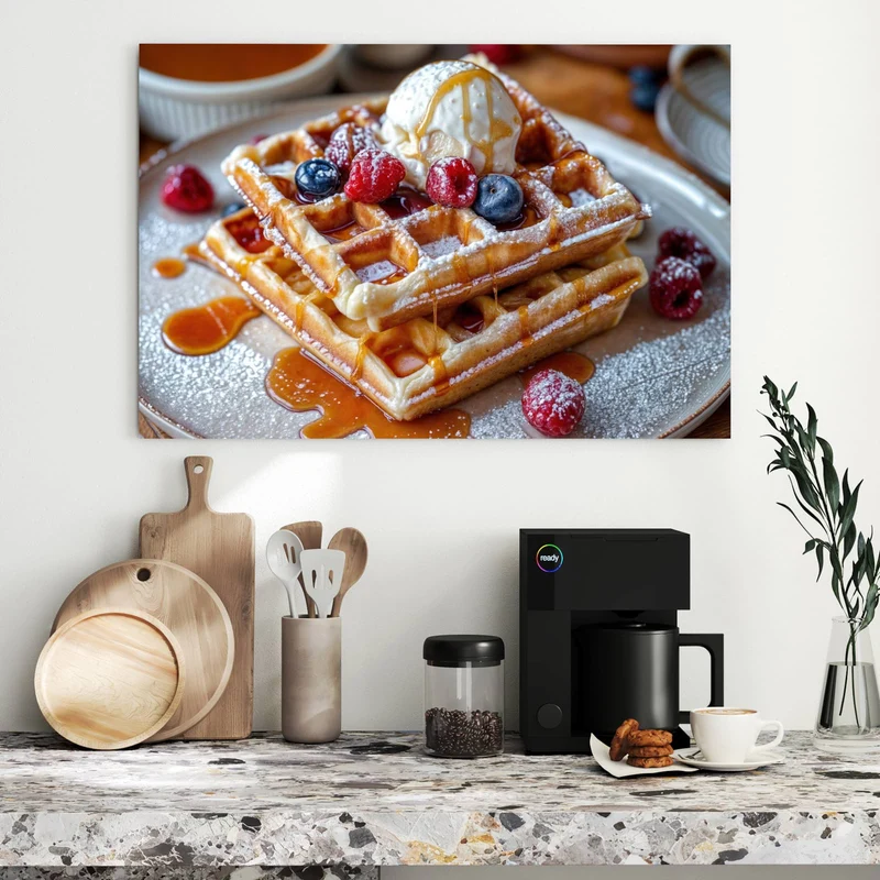 Metall Magnettafel - Belgische Waffeln