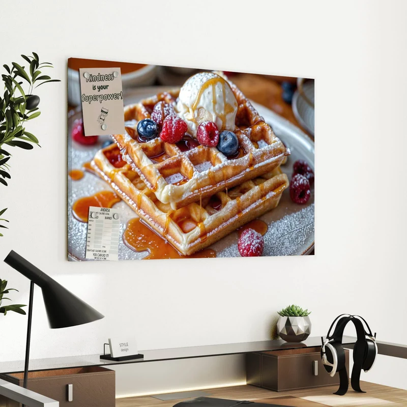 Metall Magnettafel - Belgische Waffeln