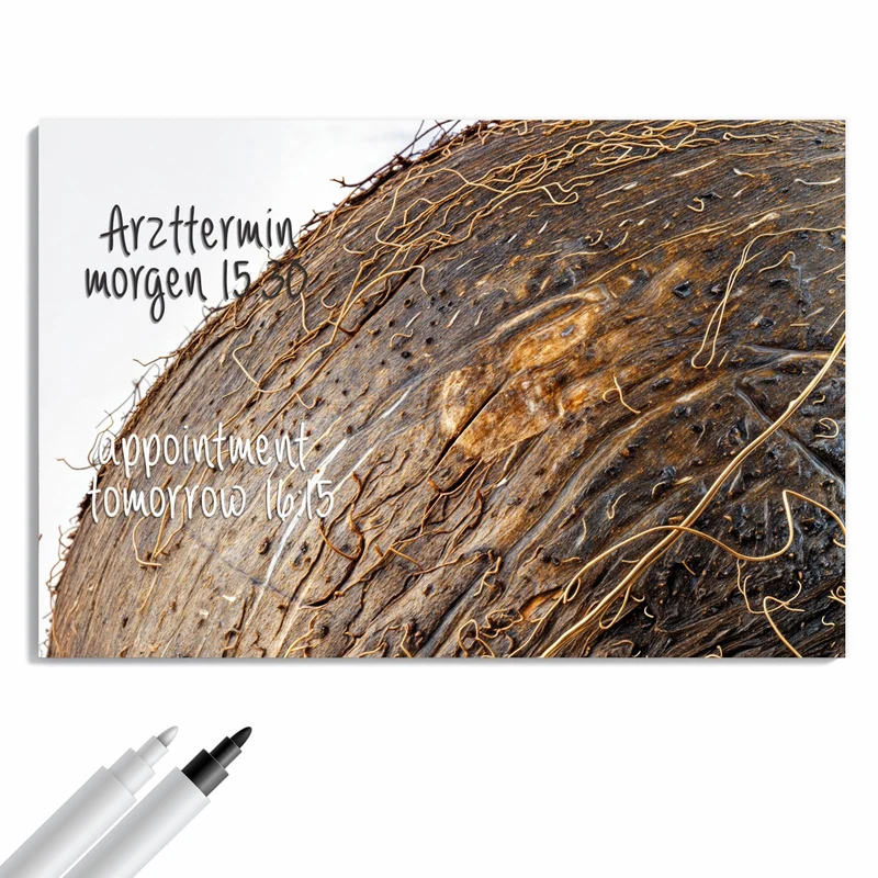 Metall Magnettafel - Faserige Kokosschale