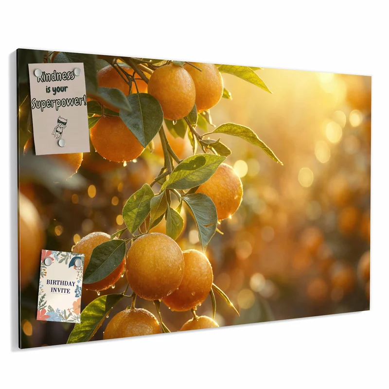 Metall Magnettafel - Sonnengeflutete Orangen