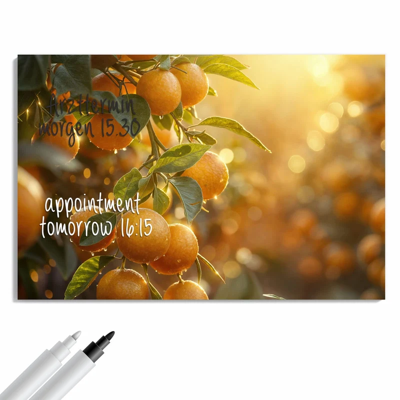 Metall Magnettafel - Sonnengeflutete Orangen