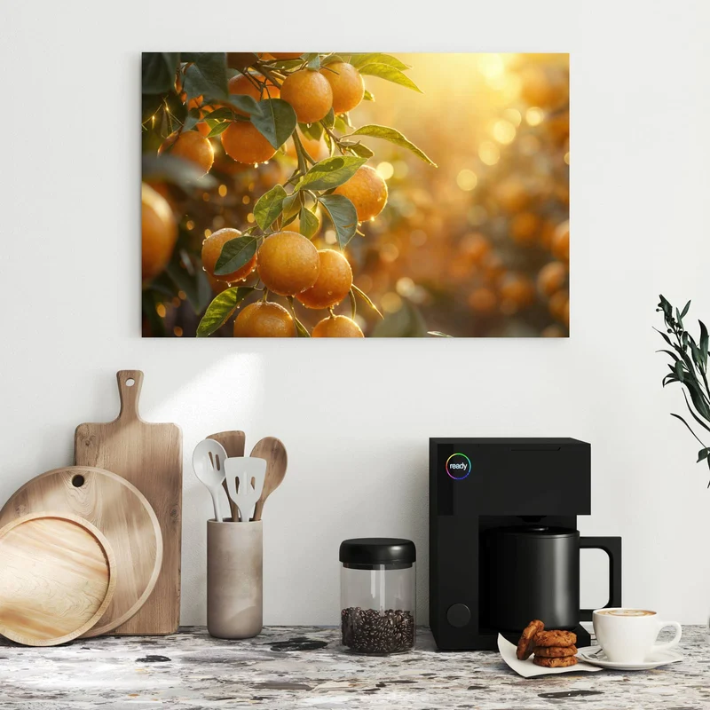Metall Magnettafel - Sonnengeflutete Orangen