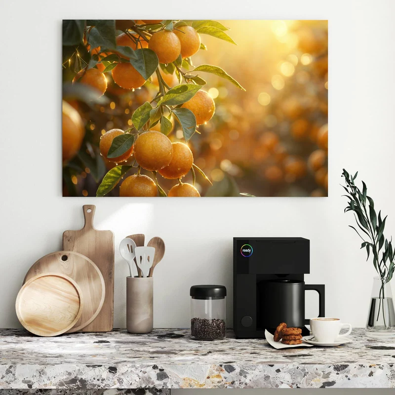 Metall Magnettafel - Sonnengeflutete Orangen