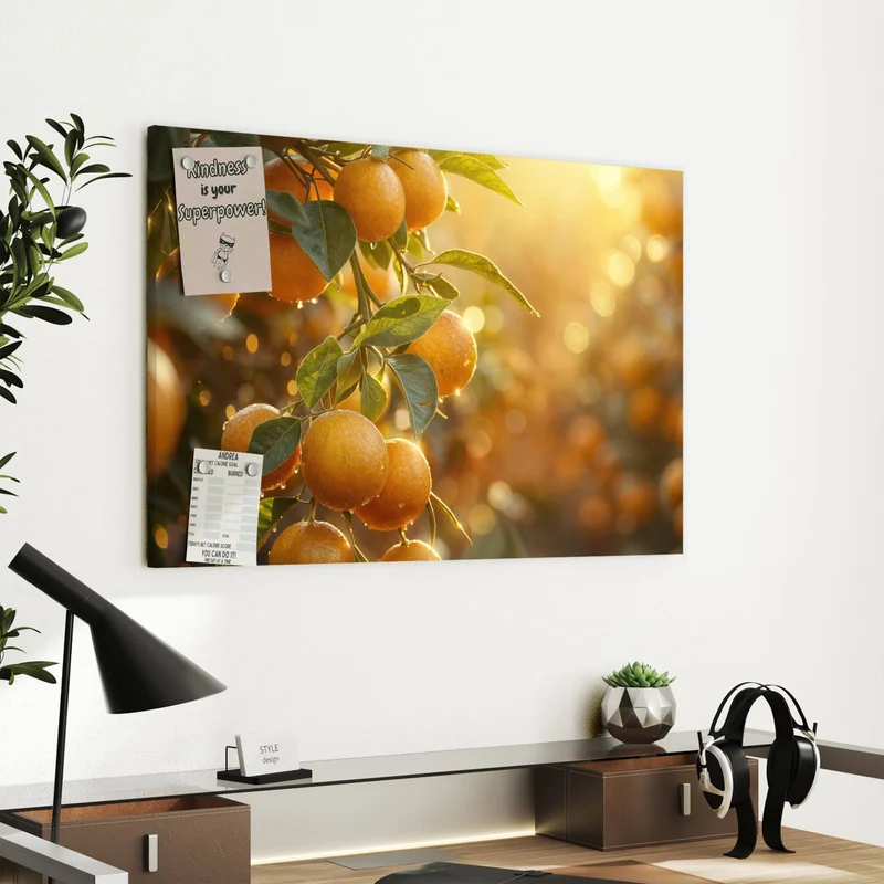 Metall Magnettafel - Sonnengeflutete Orangen