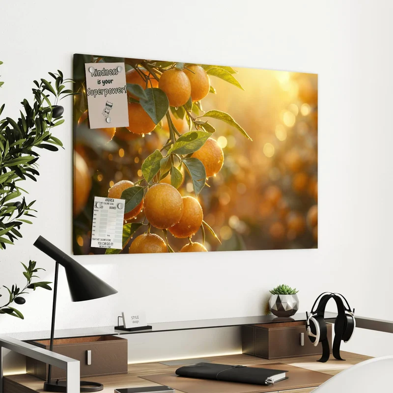 Metall Magnettafel - Sonnengeflutete Orangen