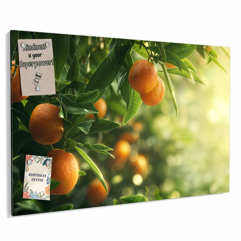 Metall Magnettafel - Reife Orangen am Zweig