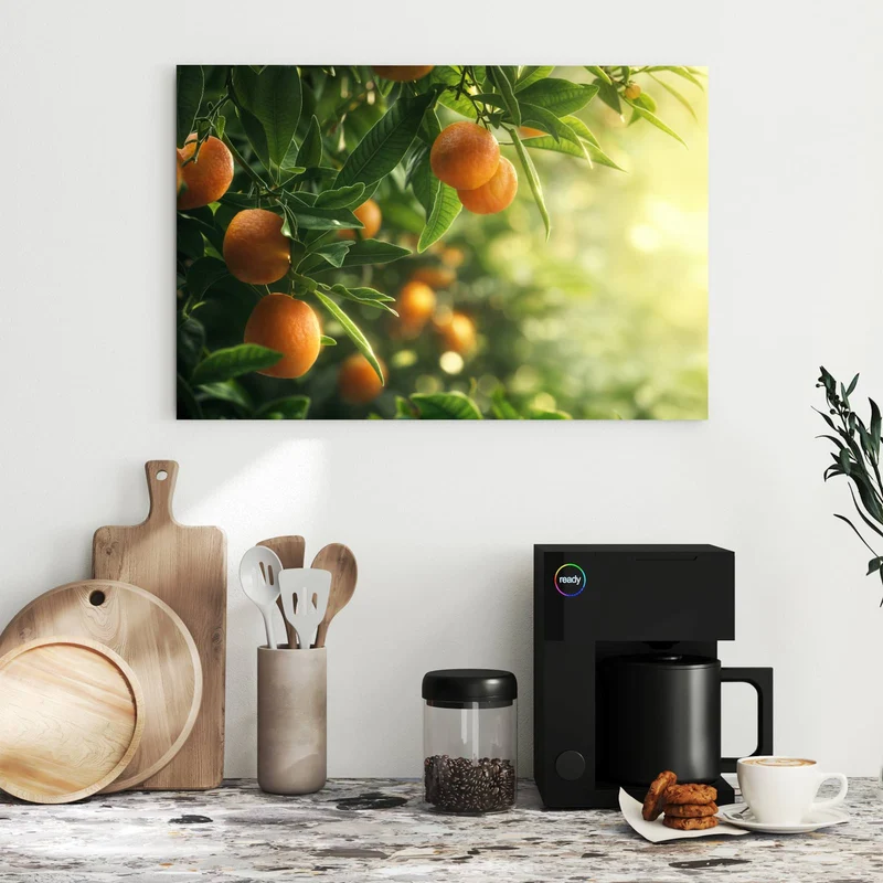 Metall Magnettafel - Reife Orangen am Zweig