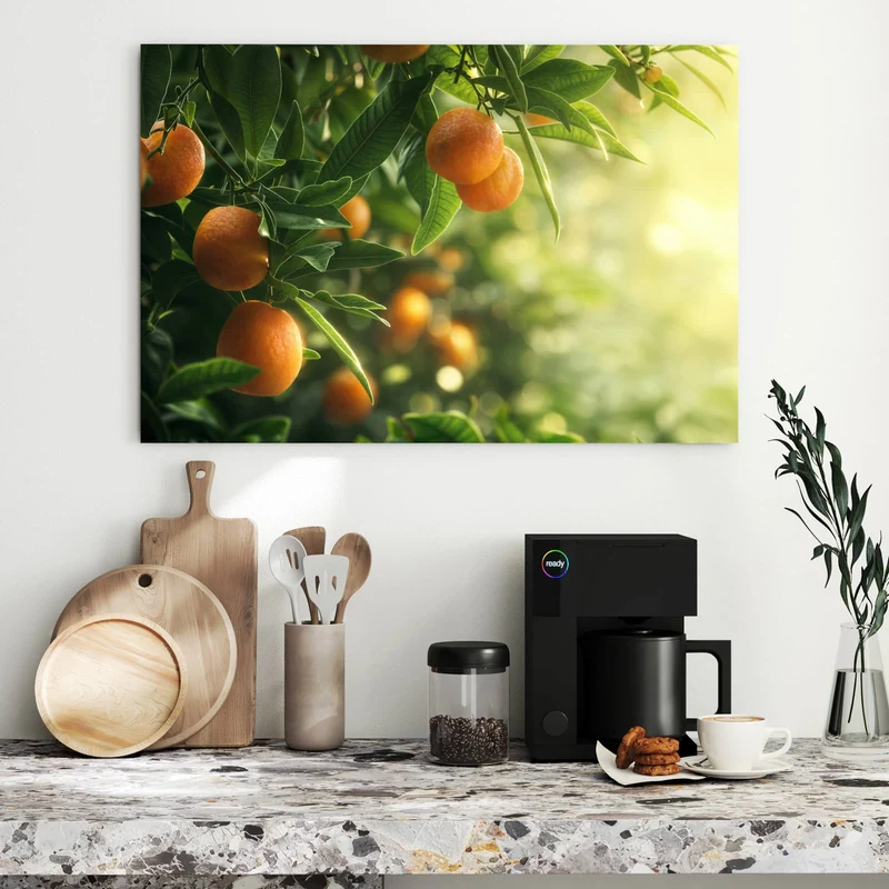 Metall Magnettafel - Reife Orangen am Zweig