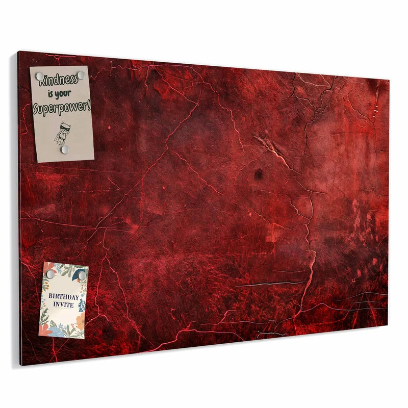 Metall Magnettafel - Rissiges Rot
