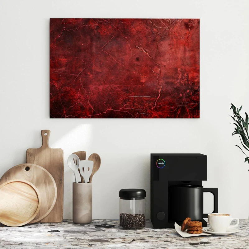 Metall Magnettafel - Rissiges Rot