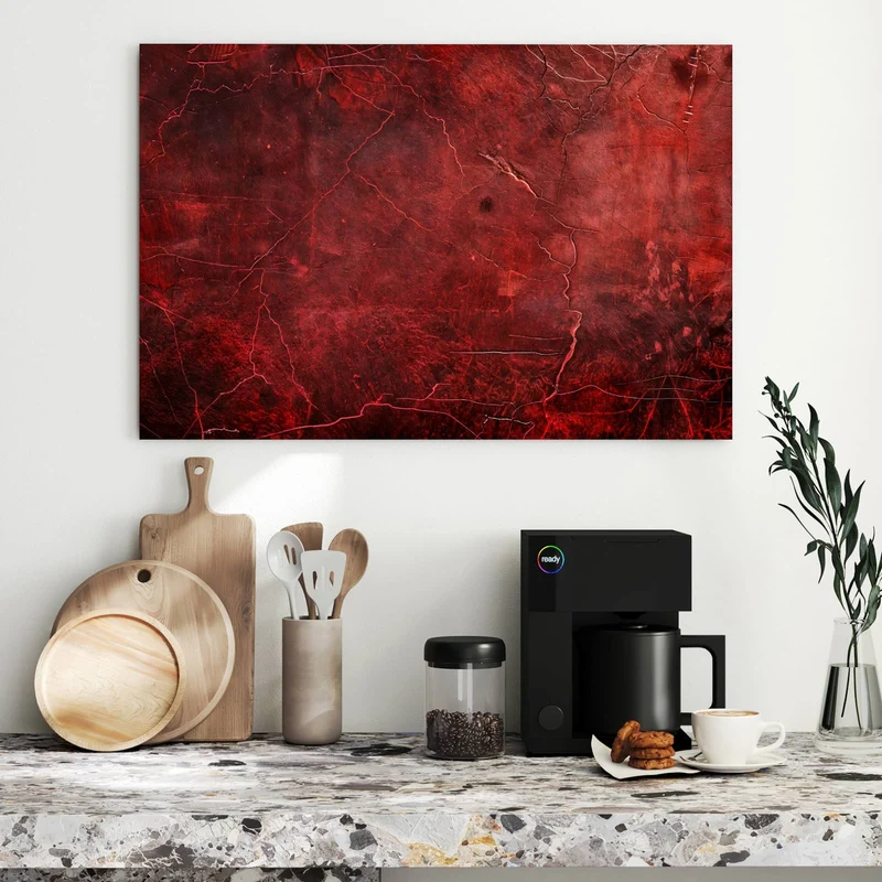 Metall Magnettafel - Rissiges Rot