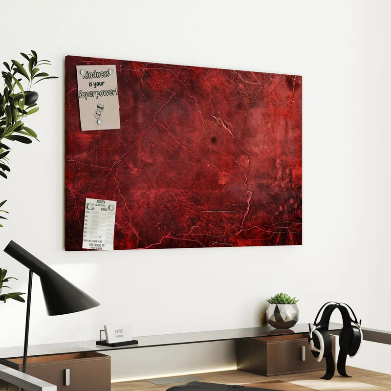 Metall Magnettafel - Rissiges Rot