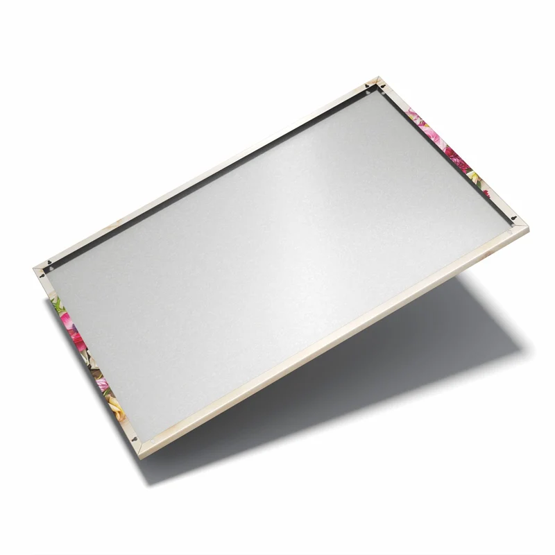 Metall Magnettafel - Blumenband auf Holz