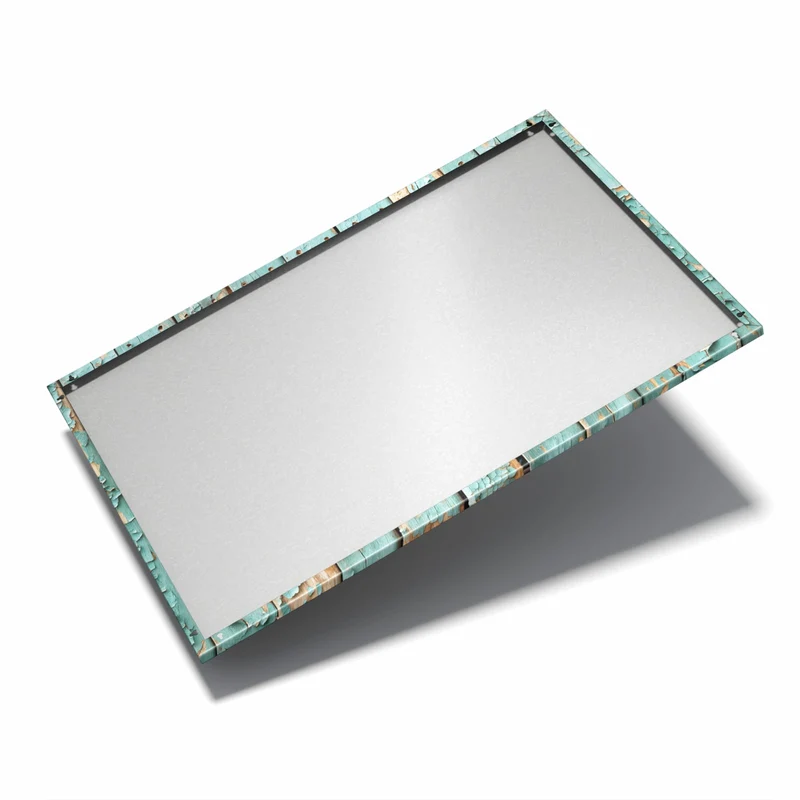 Metall Magnettafel - Türkise Farbe auf Holz