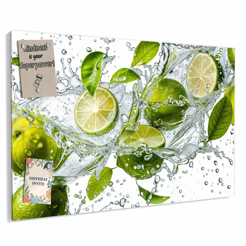 Metall Magnettafel - Limetten im Wasser