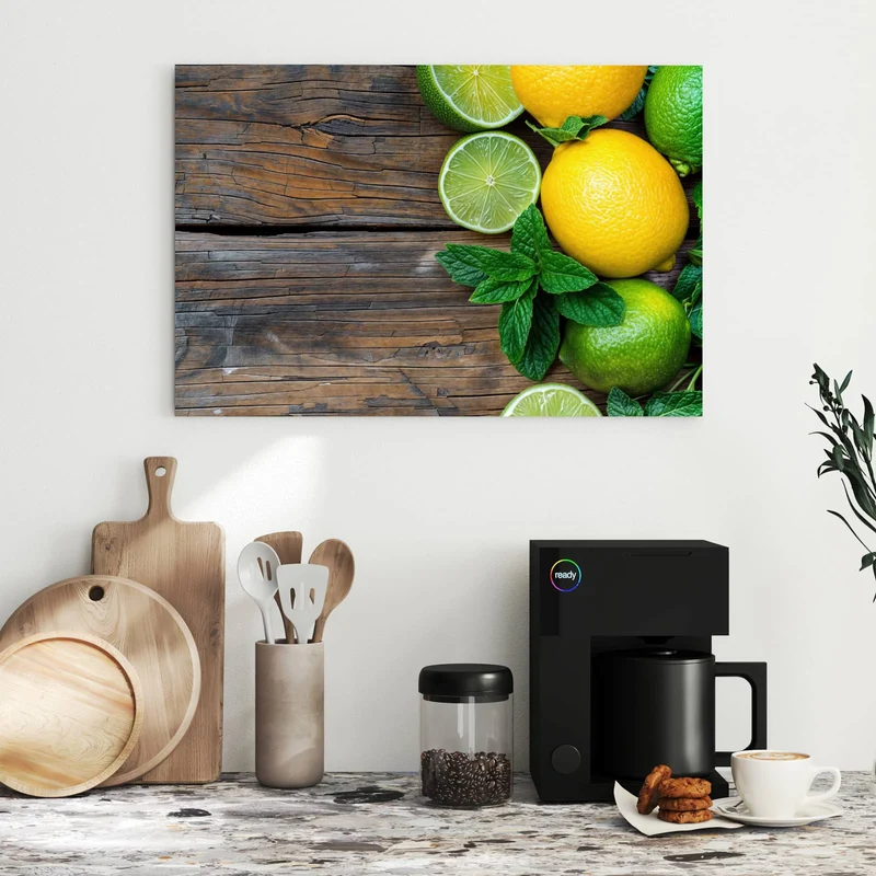 Metall Magnettafel - Zitronen und Limetten