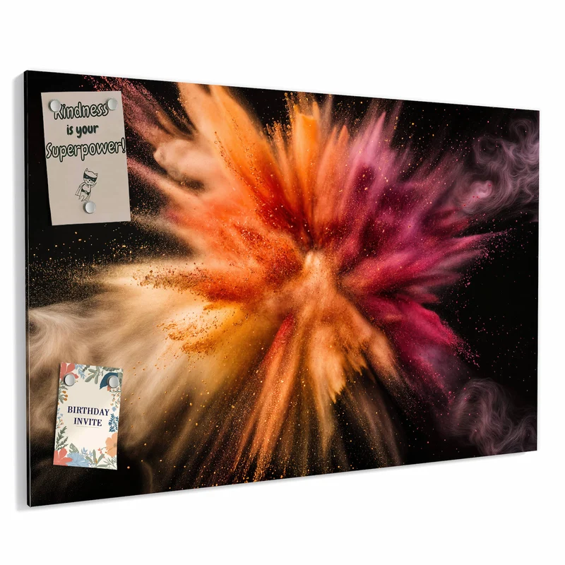 Metall Magnettafel - Farbpulver auf Schwarz