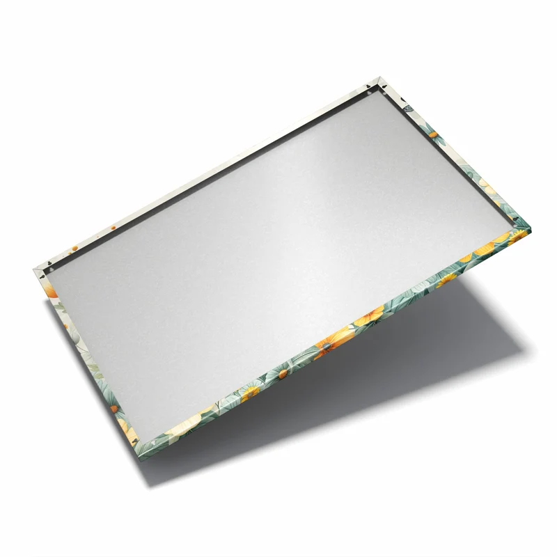 Metall Magnettafel - Sommerblüten auf Beige