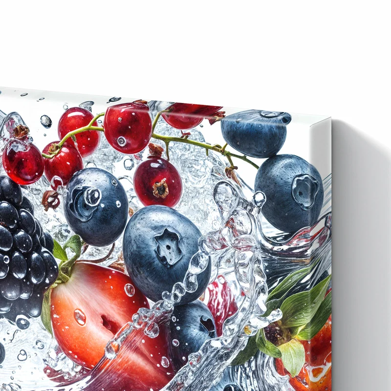 Metall Magnettafel - Beeren im Spritzwasser