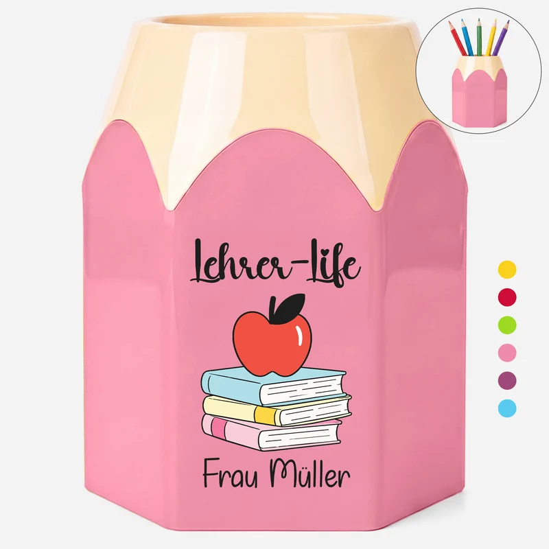 Lehrer-Life - Personalisiertes Geschenk Lehrer | Stiftehalter