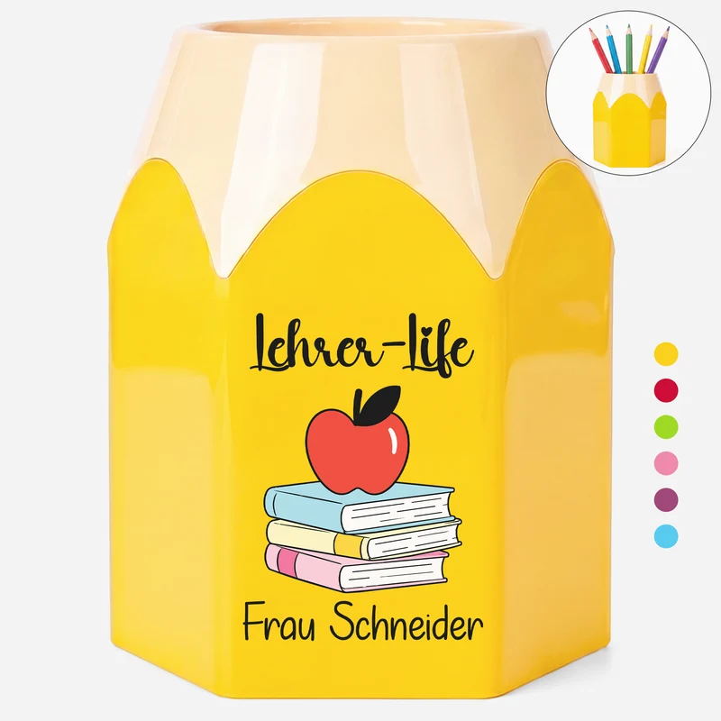 Lehrer-Life - Personalisiertes Geschenk Lehrer | Stiftehalter
