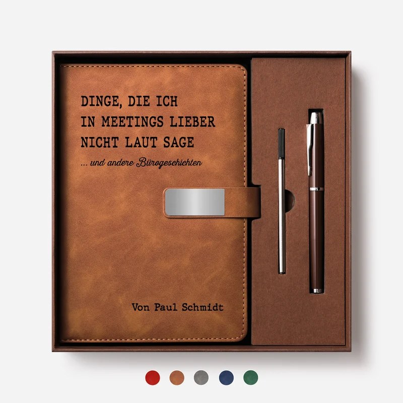 Lustige Bürosprüche - Personalisierte Geschenke Kollegen | Notizbuch Mit Stift
