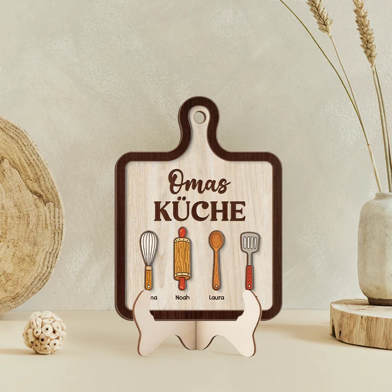 Mamas Küche - Personalisiertes Geschenk | Holzaufsteller Mama/Oma