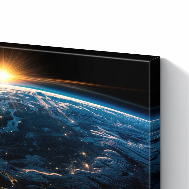 Metall Magnettafel - Erde mit Stadtlichtern