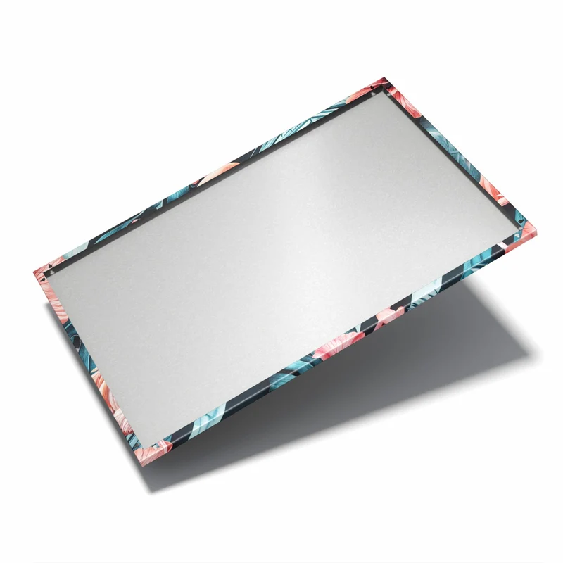 Metall Magnettafel - Flamingo und Hibiskus