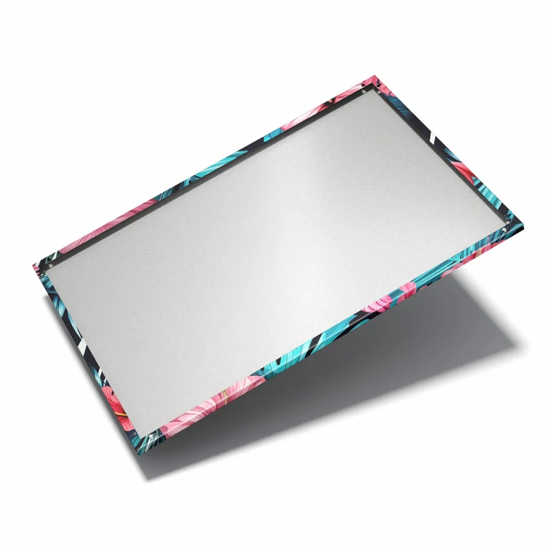 Metall Magnettafel - Flamingo auf Schwarz