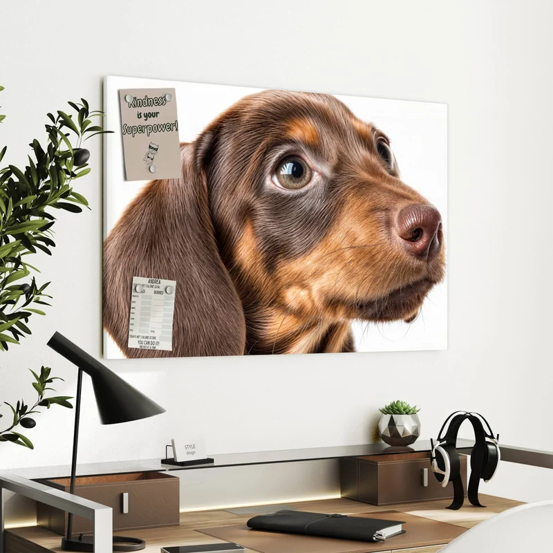 Metall Magnettafel - Dackelwelpe