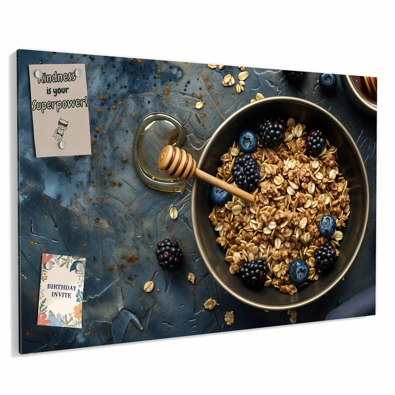 Metall Magnettafel - Müsli mit Beeren