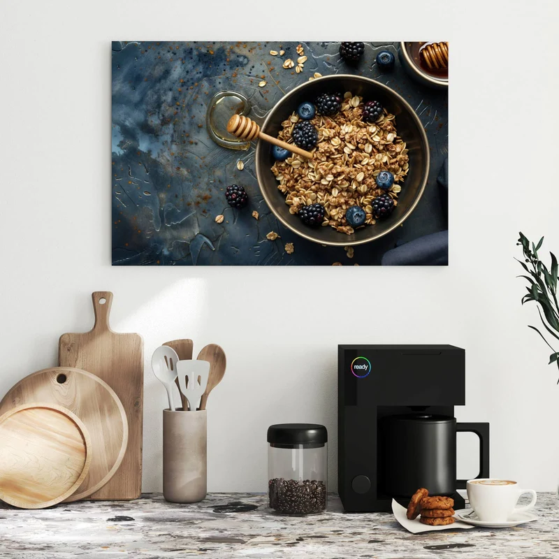 Metall Magnettafel - Müsli mit Beeren