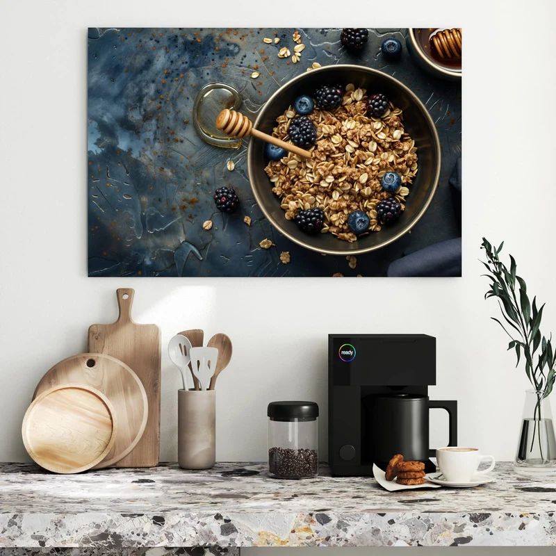 Metall Magnettafel - Müsli mit Beeren