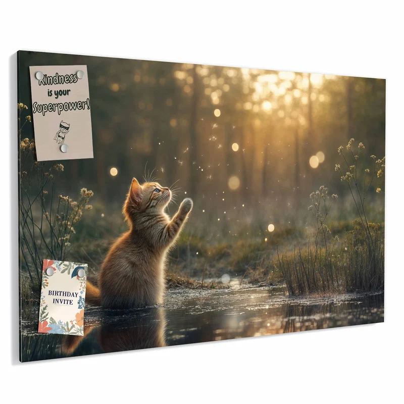 Metall Magnettafel - Kätzchen im Gegenlicht