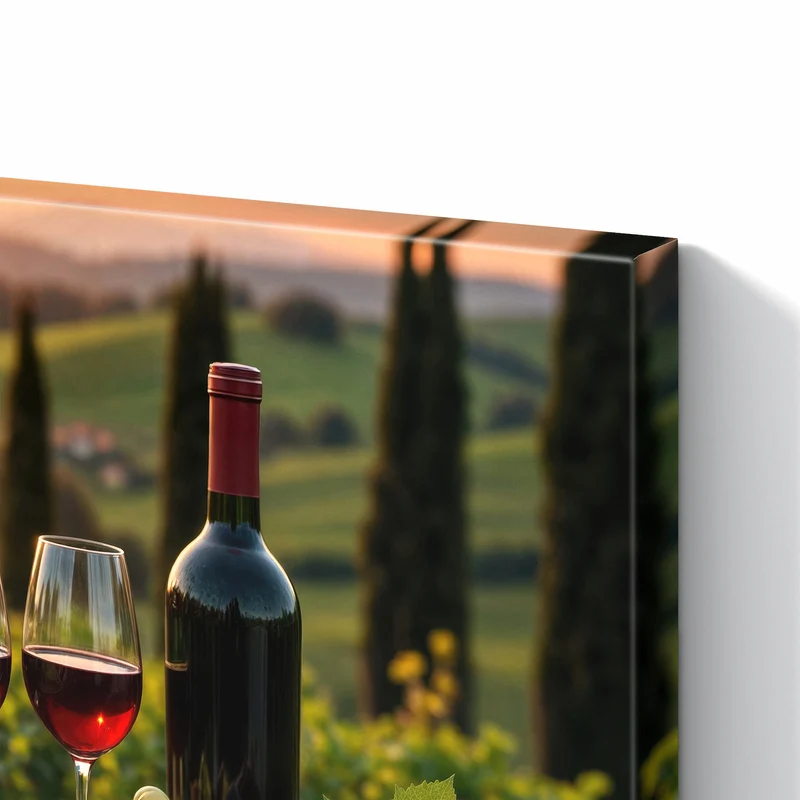 Metall Magnettafel - Rotwein im Weinberg