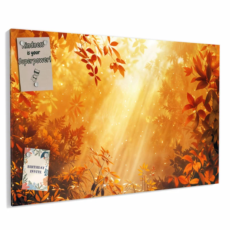 Metall Magnettafel - Herbstwald im Gegenlicht