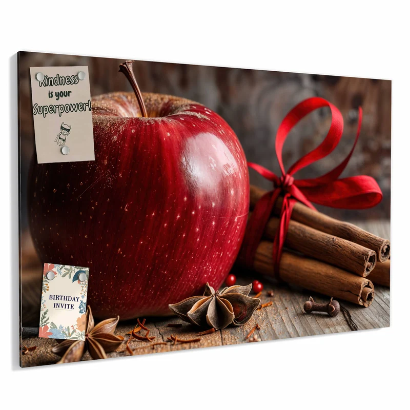 Metall Magnettafel - Zimt und Apfel