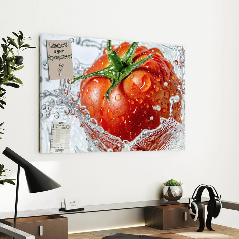 Metall Magnettafel - Tomate im Wasser