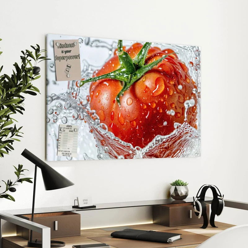 Metall Magnettafel - Tomate im Wasser