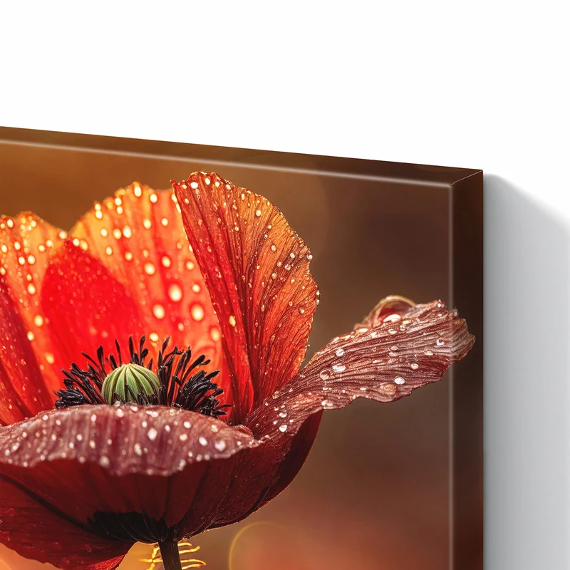Metall Magnettafel - Blühende Mohnblume