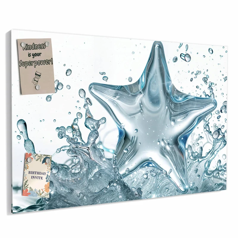 Metall Magnettafel - Stern aus Wasser