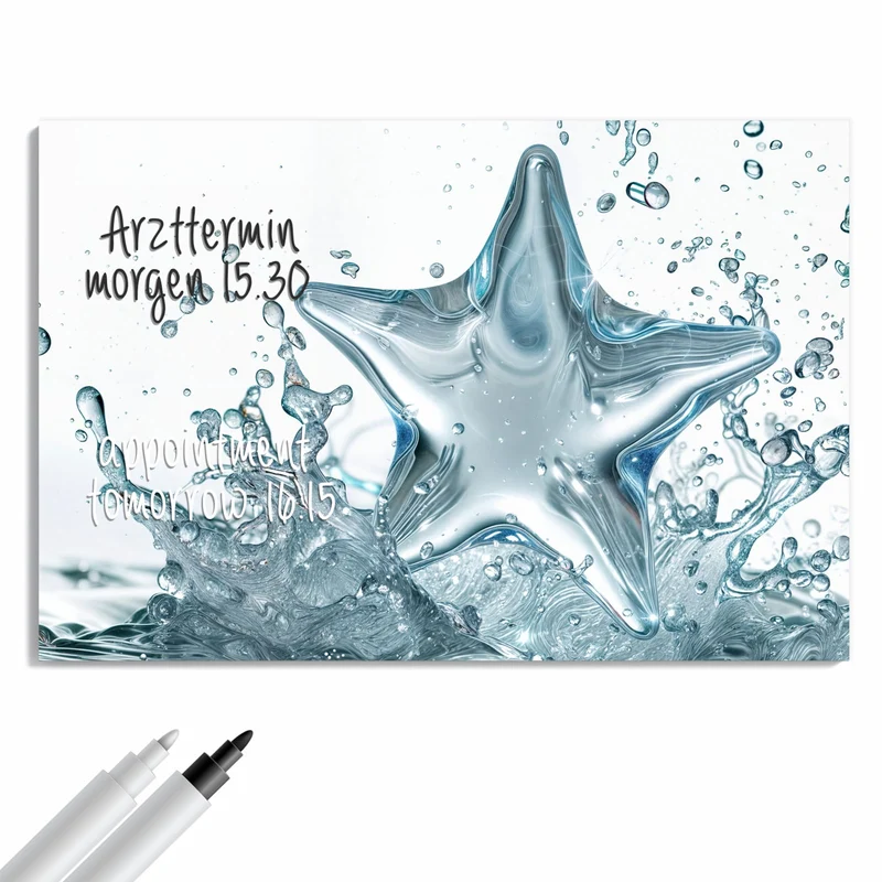 Metall Magnettafel - Stern aus Wasser