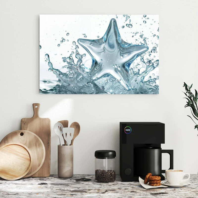 Metall Magnettafel - Stern aus Wasser